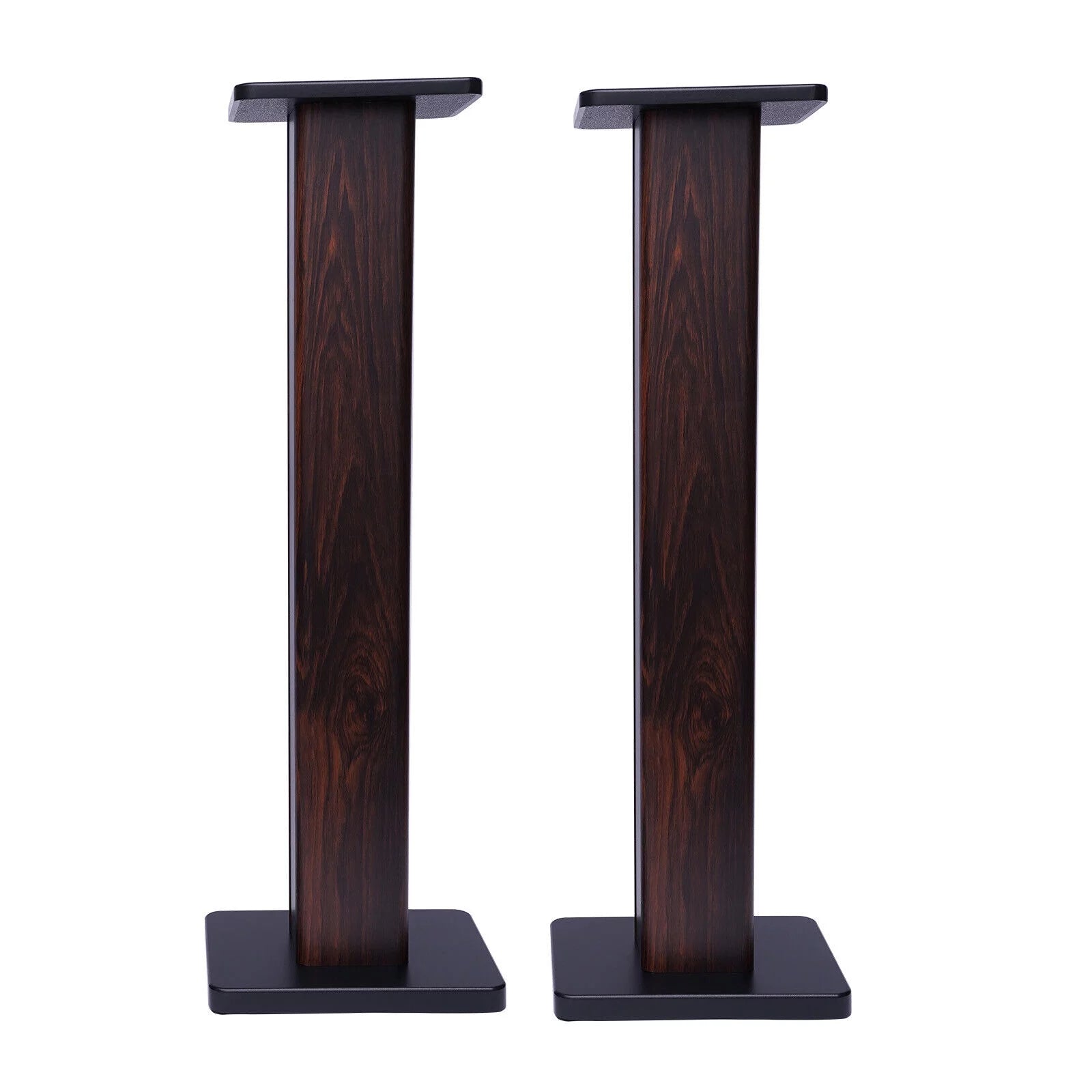 1 Pair Black Walnut Wood Speaker Stands for Surround Sound & Book Shelf Speakers 36"