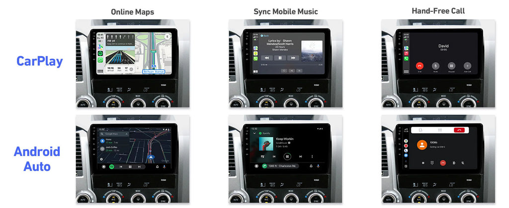6+128G 10.1 inches Android 12 Car Stereo for Toyota Tundra 2007-2013 & Sequoia 2008-2018 IPS Touchscreen Screen Car Radio with Carplay & Android Auto Support Backup Camera