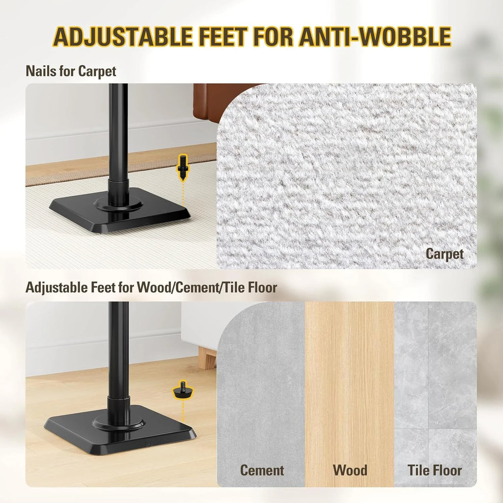 XINRUI Speaker Stands Height Adjustable for Satellite & Small Bookshelf Speakers, Set of 2 Floor Stand Mount for Bose Polk JBL Sony Yamaha and Others - 11LBS Capacity MD5402