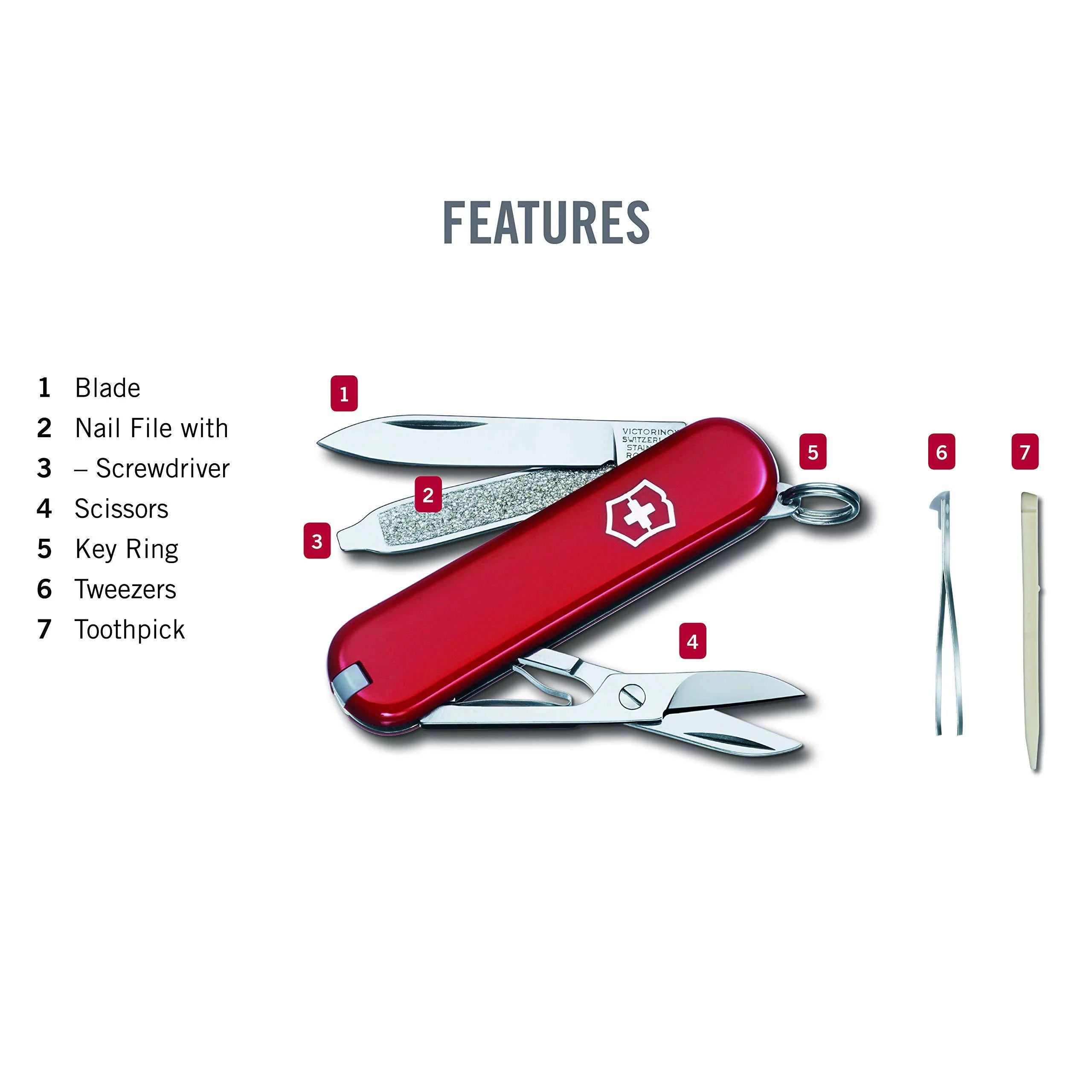 Victorinox Swiss Army Classic SD Pocket Knife, Red