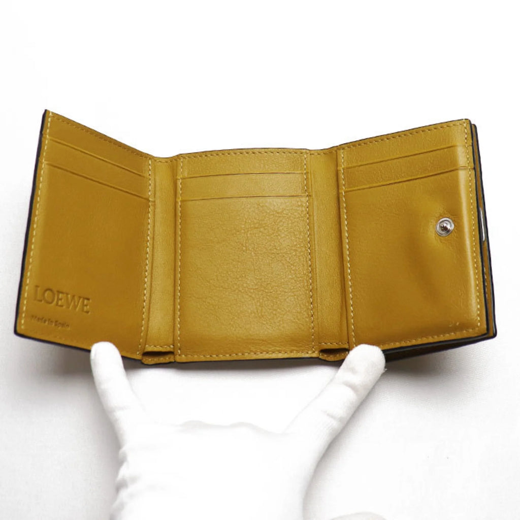 Previously Owned LOEWE Trifold Wallet Anagram Mustard Color C821TR2X02 8110 Female (Good)