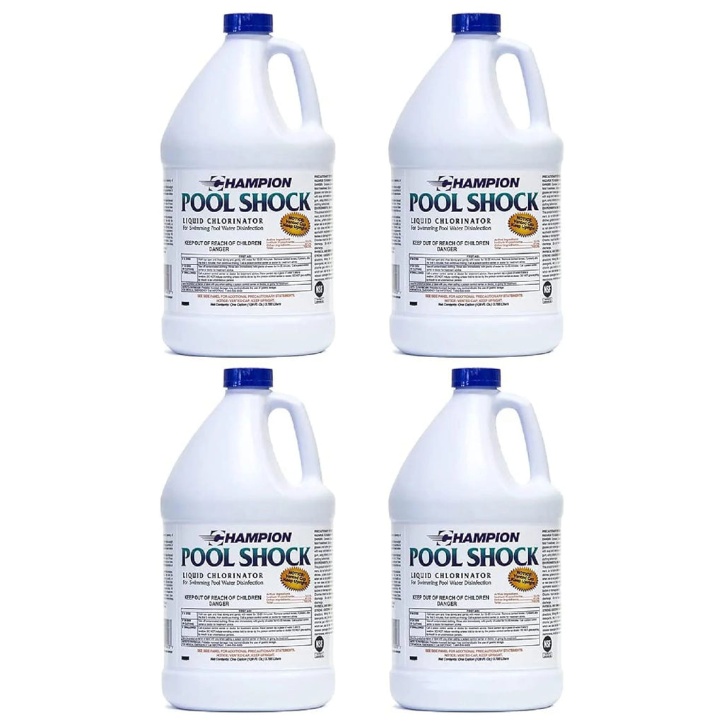 Champion Pool Shock Liquid Chlorinator for Pool Water Disinfection (4 Pack)