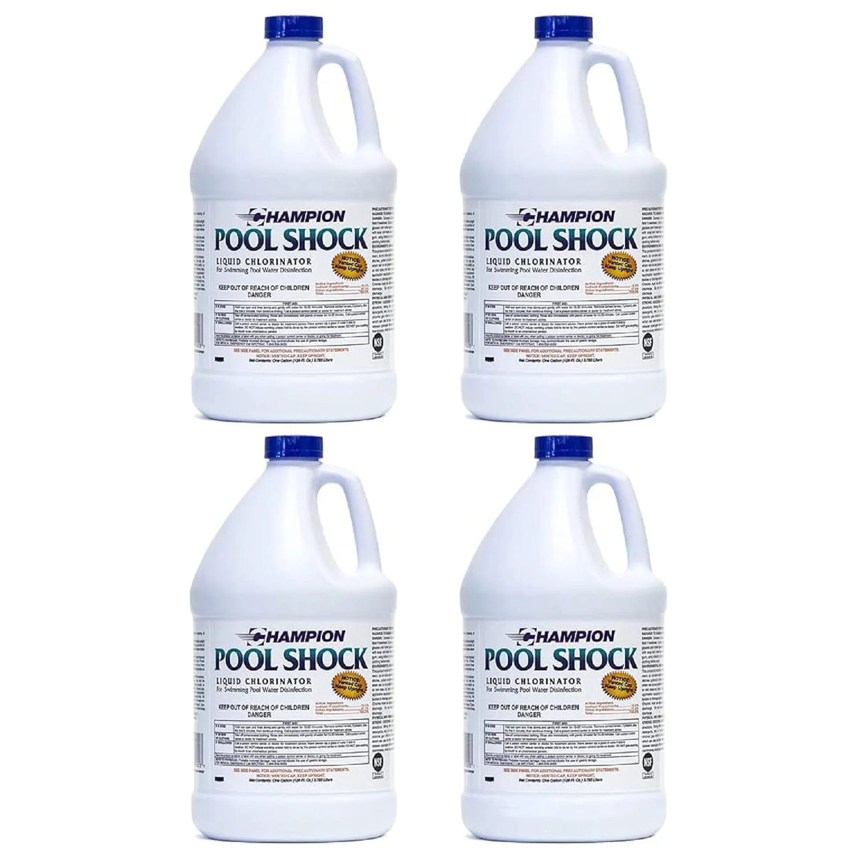 Champion Pool Shock Liquid Chlorinator for Pool Water Disinfection (4 Pack)