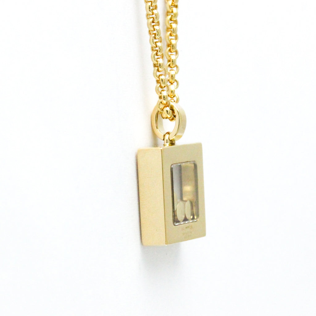 Previously Owned Chopard Happy Diamonds Square Necklace 79/3210 Yellow Gold (18K) Diamond Men,Women Fashion Pendant Necklace (Gold) (Good)