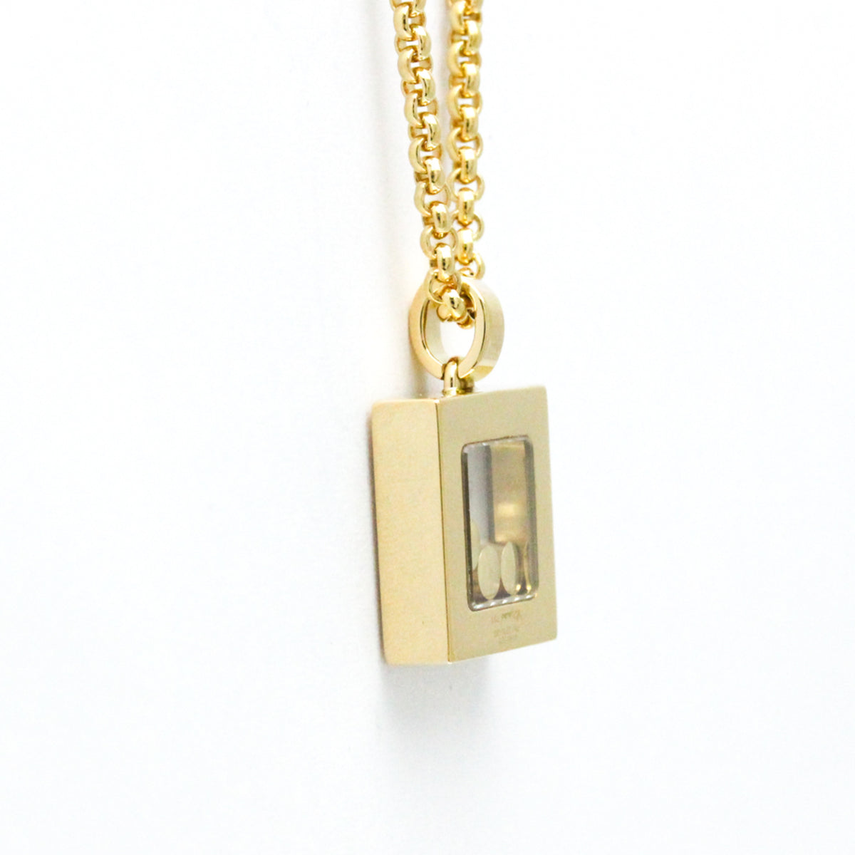 Previously Owned Chopard Happy Diamonds Square Necklace 79/3210 Yellow Gold (18K) Diamond Men,Women Fashion Pendant Necklace (Gold) (Good)