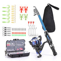 Blusea Kids Fishing Rod and Reel Combo Full Kit,Telescopic Fishing Rod Spinning Reel Set