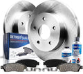 Detroit Axle - Rear Brake Kit for Dodge Grand Caravan Journey Chrysler Town & Country VW Routan Ram C/V [w/SINGLE Piston Calipers] Disc Brake Rotors Replacement Ceramic Brakes Pads: 12" inch Rotor