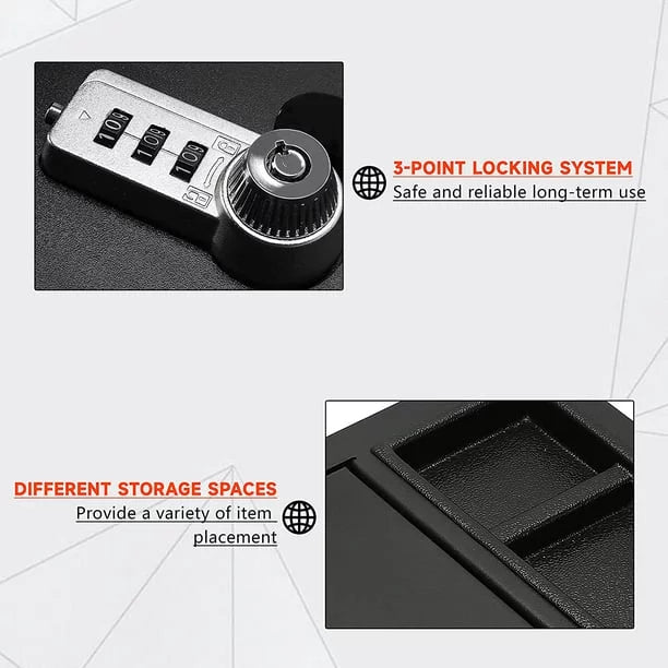 KOJEM Center Console Gun Safe Storage Box Vault Compatible with 2007 - 2013 Toyota Tundra, 2008 - 2021 Toyota Sequoia