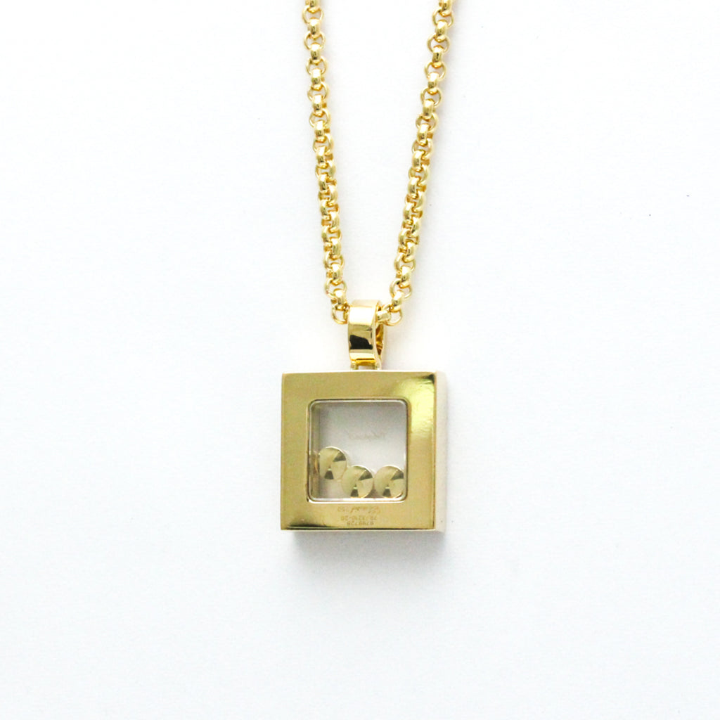 Previously Owned Chopard Happy Diamonds Square Necklace 79/3210 Yellow Gold (18K) Diamond Men,Women Fashion Pendant Necklace (Gold) (Good)