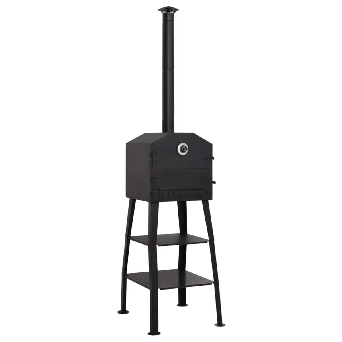 Dcenta Outdoor Pizza Oven Charcoal Fired with 2 Fireclay Stones Alloy for Camping, Patio, Backyard, Outdoor Furniture 21.3 x 23.2 x 79.9 Inches (W x D x H)