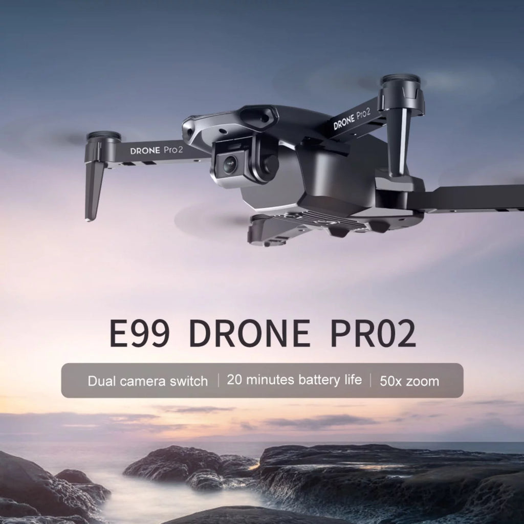Dqacd 2021 New E99 PRO RC Drone 4K HD Dual Camera GPS WiFi FPV Foldable Drone