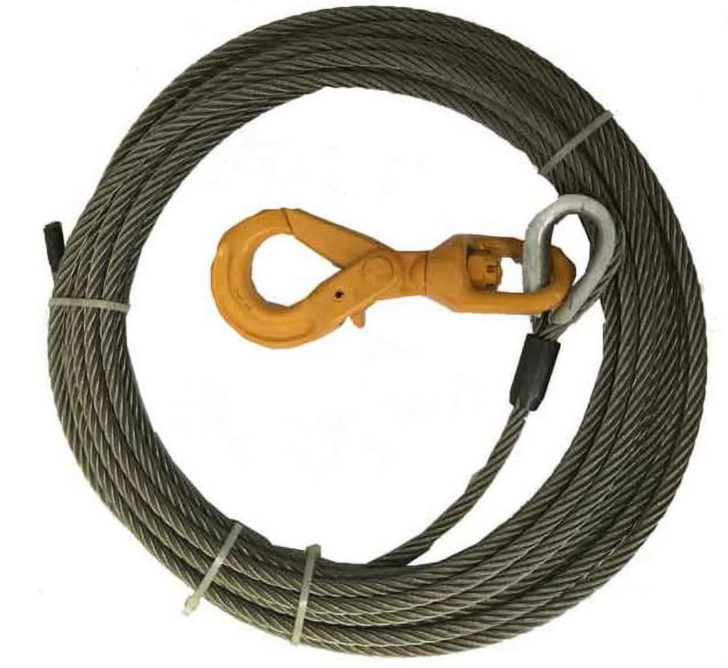 Mytee Products 3/8" x 75' Winch Cable Metal Core Rope Wrecker Tow Truck Rollback Self Locking, 15,087 lbs Ultimate Breaking Strength