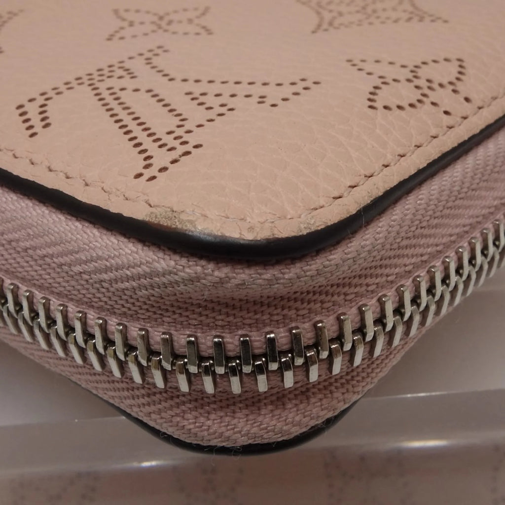 Used LOUIS VUITTON Zippy Wallet M61868 Long Monogram Mahina Magnolia (Pink) 083014 (Good)