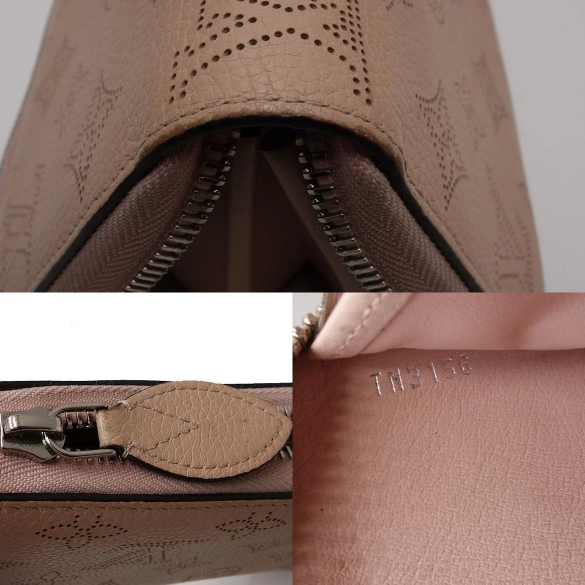 Used LOUIS VUITTON Zippy Wallet M61868 Long Monogram Mahina Magnolia (Pink) 083014 (Good)