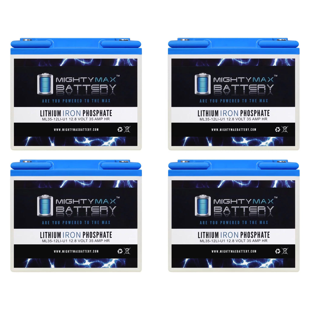 12V 35AH U1 Lithium Replacement Battery compatible with Titan PWR Motorized Wheelchair - 4 Pack