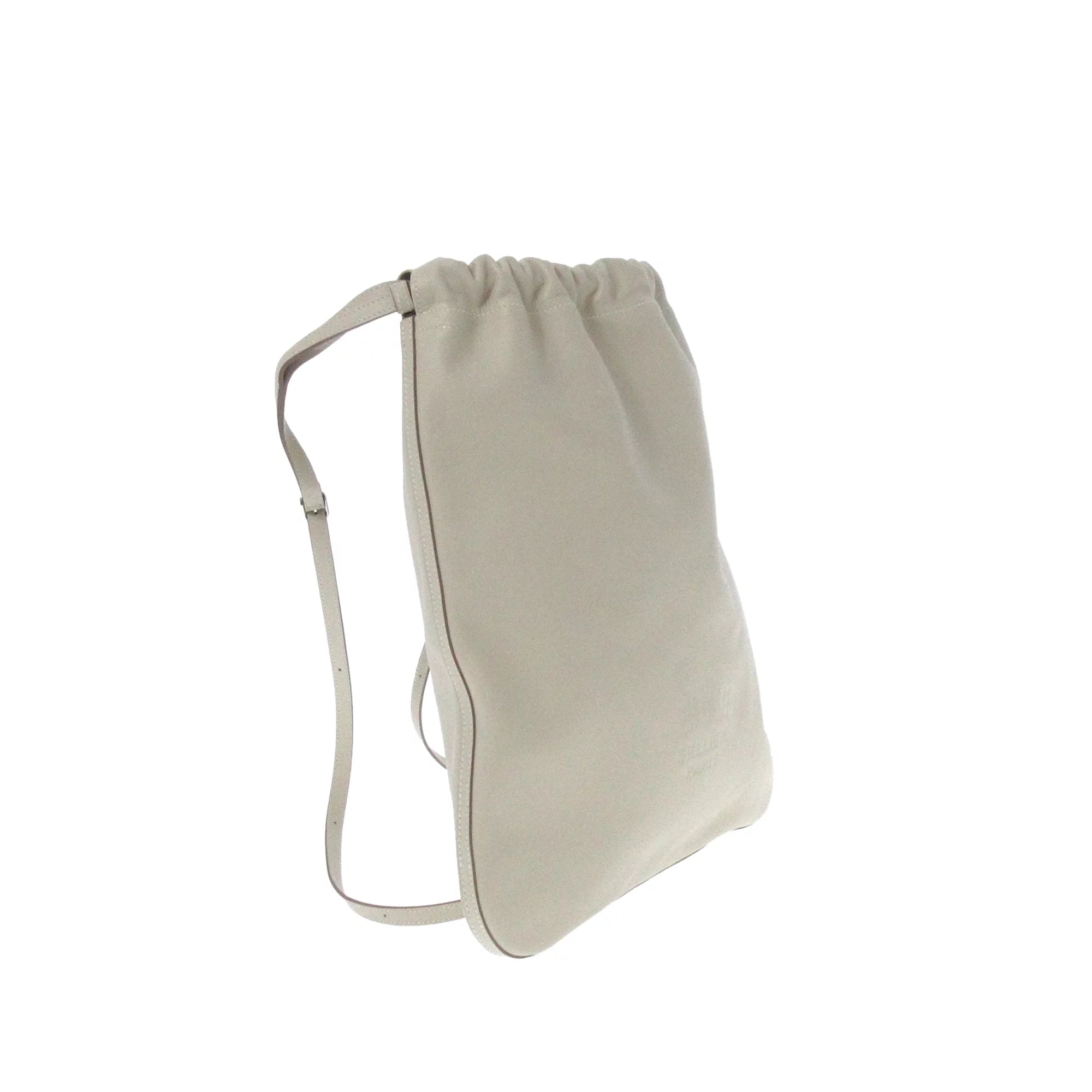 Used Authenticated Hermès Cheri Bridado Backpack Calf Leather Gray Unisex (Good)