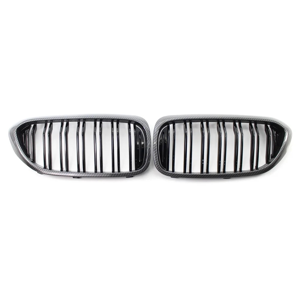 ZSWAL Front Grill Cover Trim Keney Grille for BMW 5 Series G30 G31 G38 530i 540i 2017 2018 2019, Carbon Fiber Style