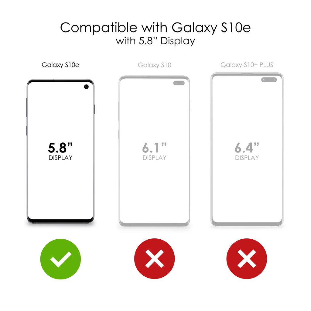 DistinctInk Clear Shockproof Hybrid Case for Samsung Galaxy S10e (5.8" Screen) - TPU Bumper Acrylic Back Tempered Glass Screen Protector - Pink Ribbon Cancer - Faith Over Fear
