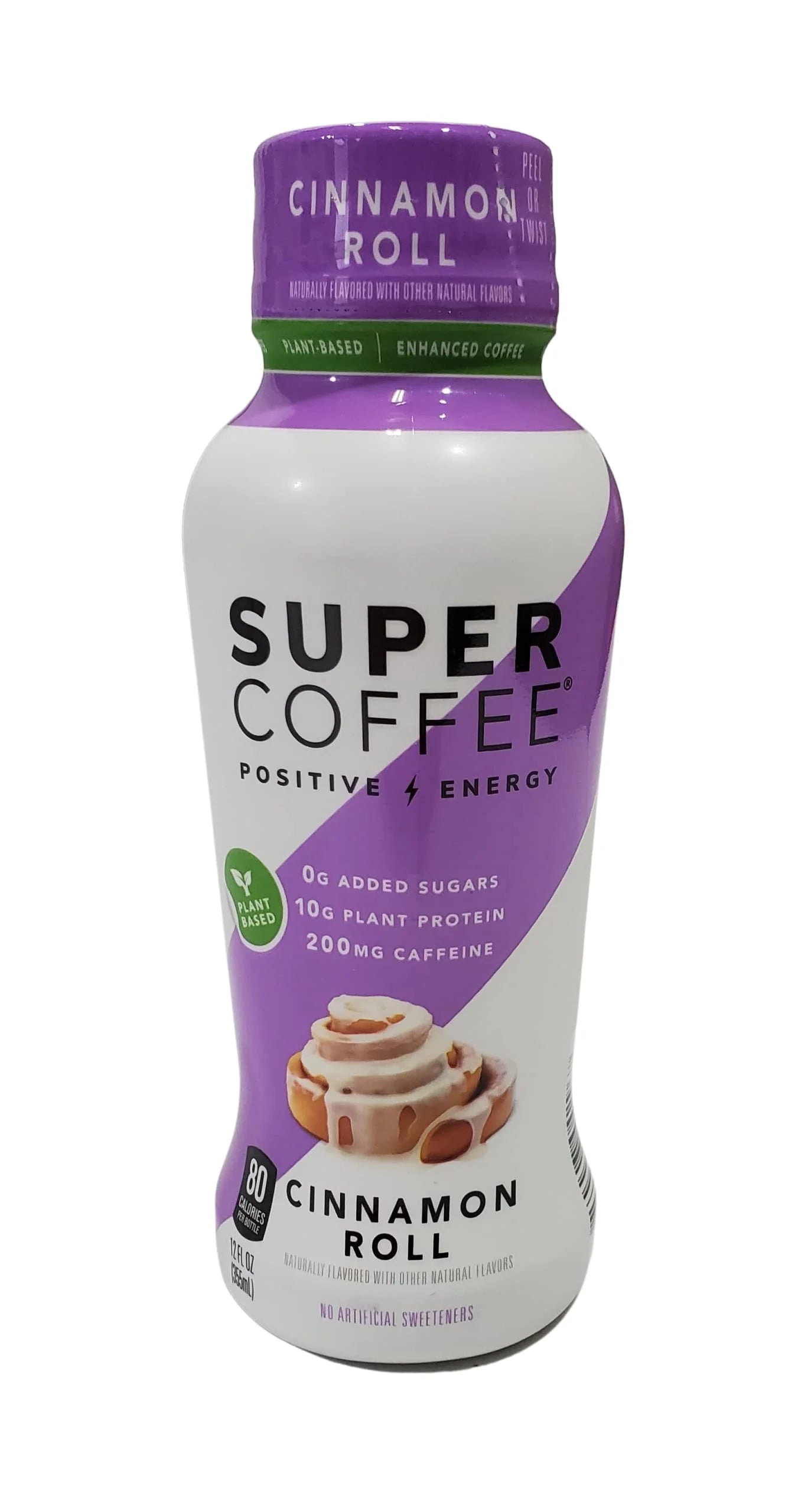 Ready to Drink Super Coffee 12 Ounce Bottles 12 pack Choose your Flavor (Cinnamon Roll)