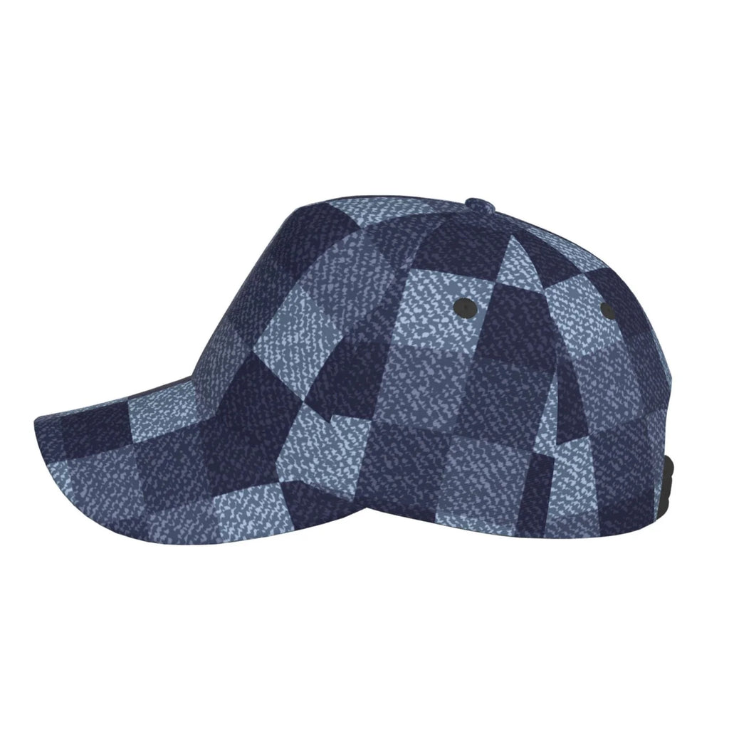 Haiem Blue Gingham Buffalo Check Baseball Cap Dad Hat Cotton Soft Adjustable Fashion Hats for Men Women Unisex Style Headwear