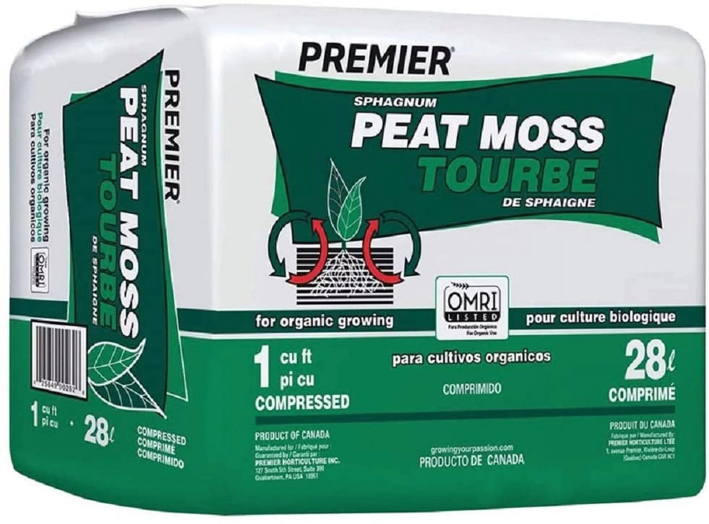 Premier Horticulture Pro Moss Horticulture Retail Peat Moss, 1 Cubic Feet