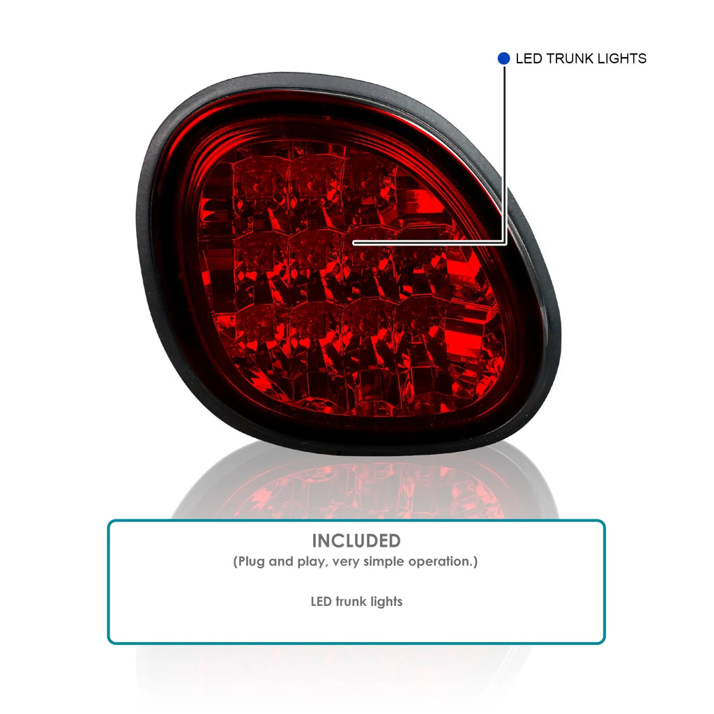Spec-D Tuning Red Clear Lens LED Tail Lights Compatible with 1998-2005 Lexus GS300/GS400/GS430 Left + Right Pair Assembly