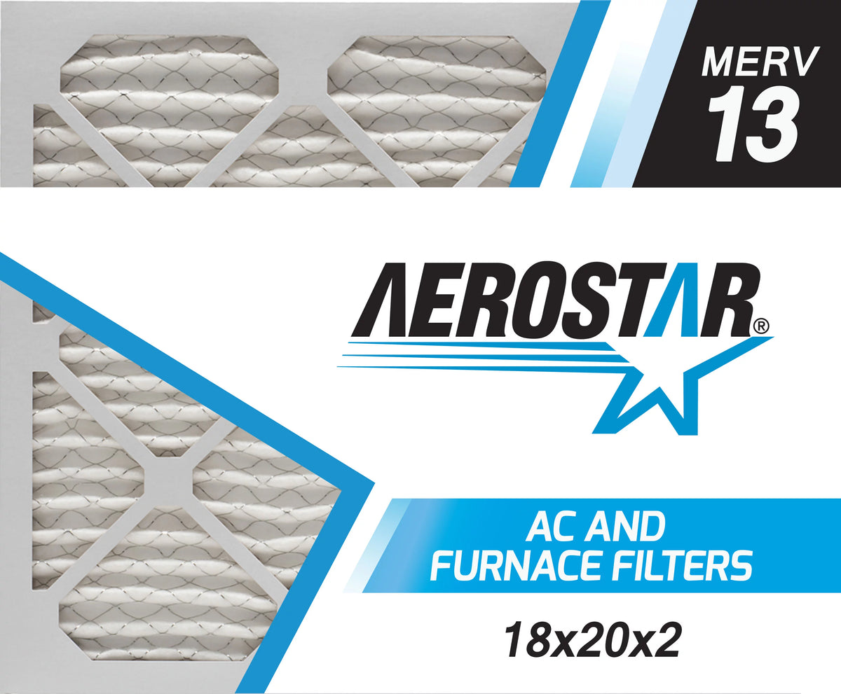 Aerostar 18x20x2 MERV  13,  Air Filter, 18x20x2, Box of 4