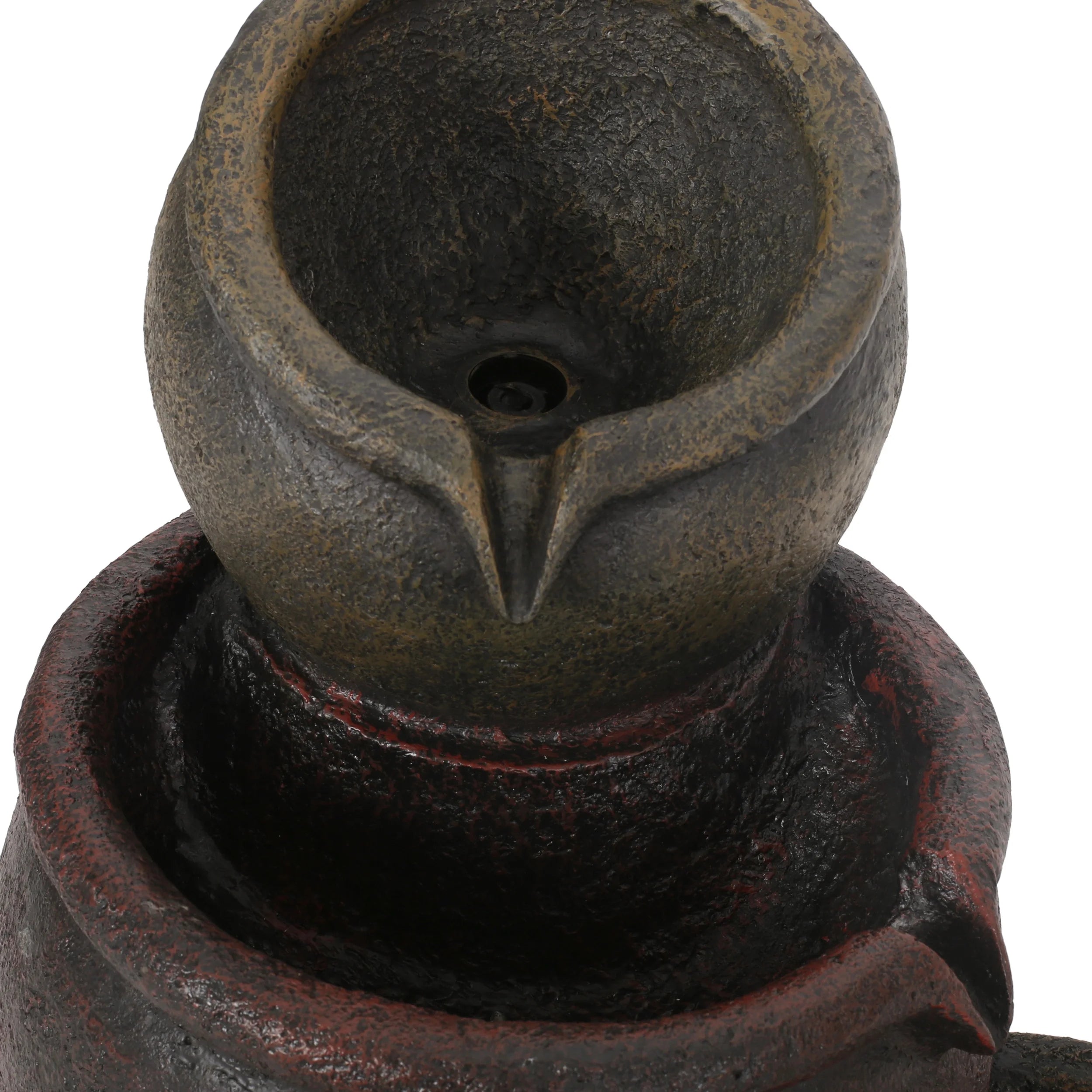 GDF Studio Morrigan Outdoor 3 Tier Jar Fountain, Rustic Multibrown