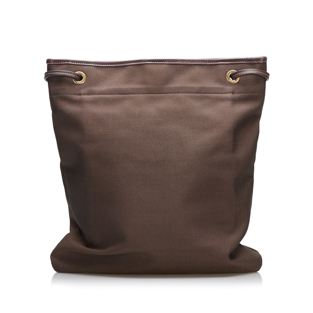 Used Authenticated Prada Canapa Logo Crossbody Canvas Fabric Brown Crossbody Bag Unisex (Good)