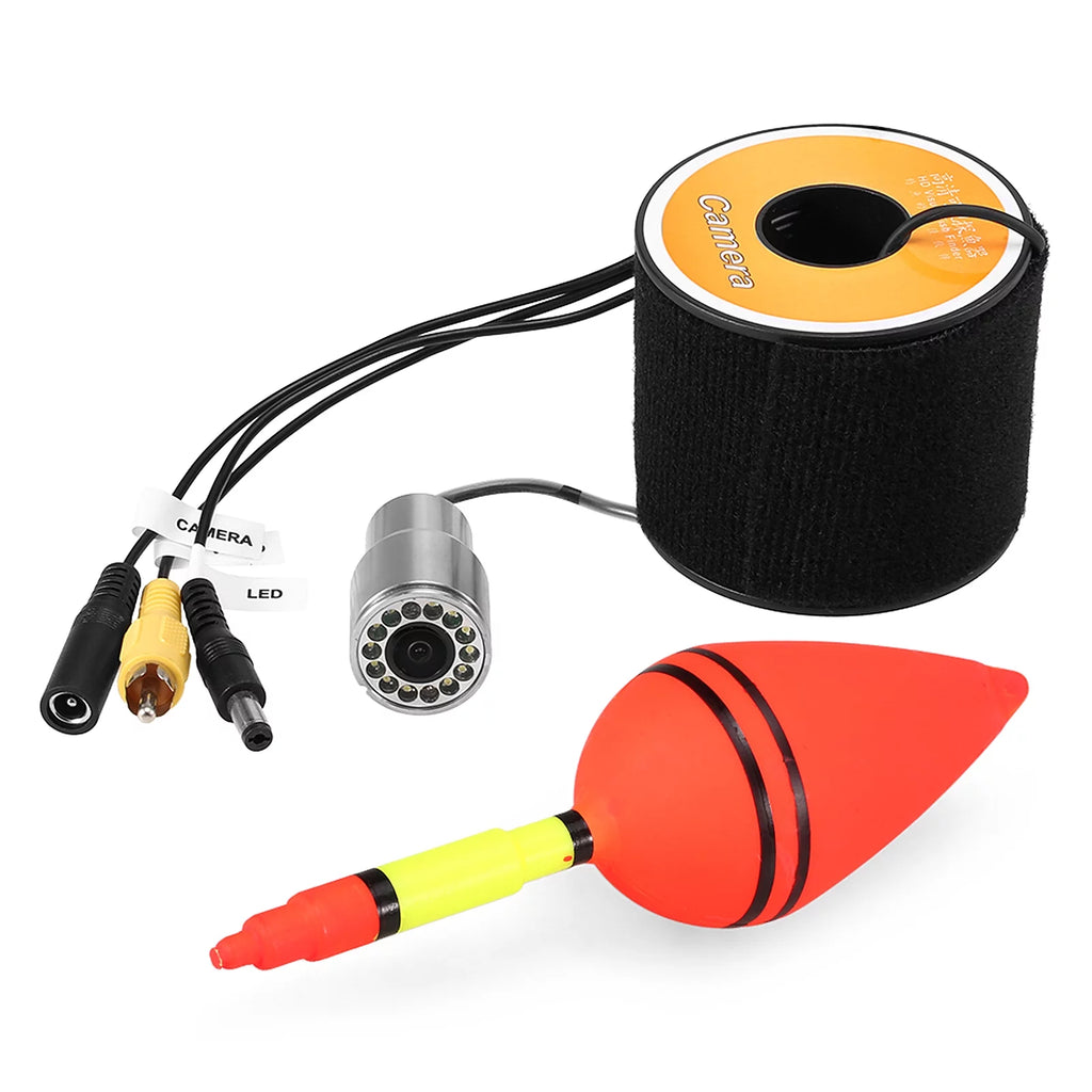 Lixada Underwater Fishing Camera 1200TVL with 12 LEDs Night Vision Waterproof Fish Shape for Boat Ice Fishing 15m 30m 50m Cable Accessories