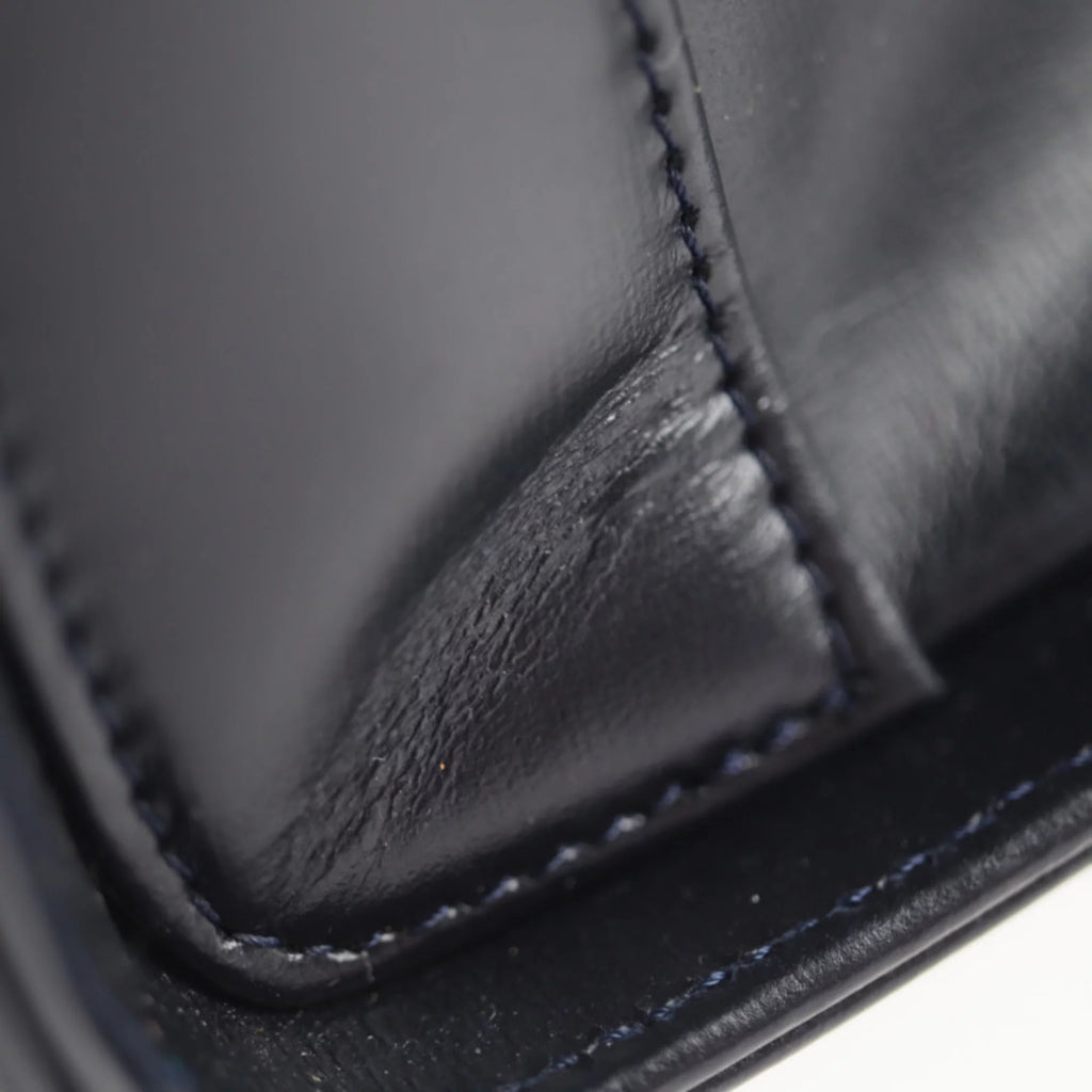Previously Owned CARTIER Cartier sapphire line handbag calf dark navy mini bag (Good)