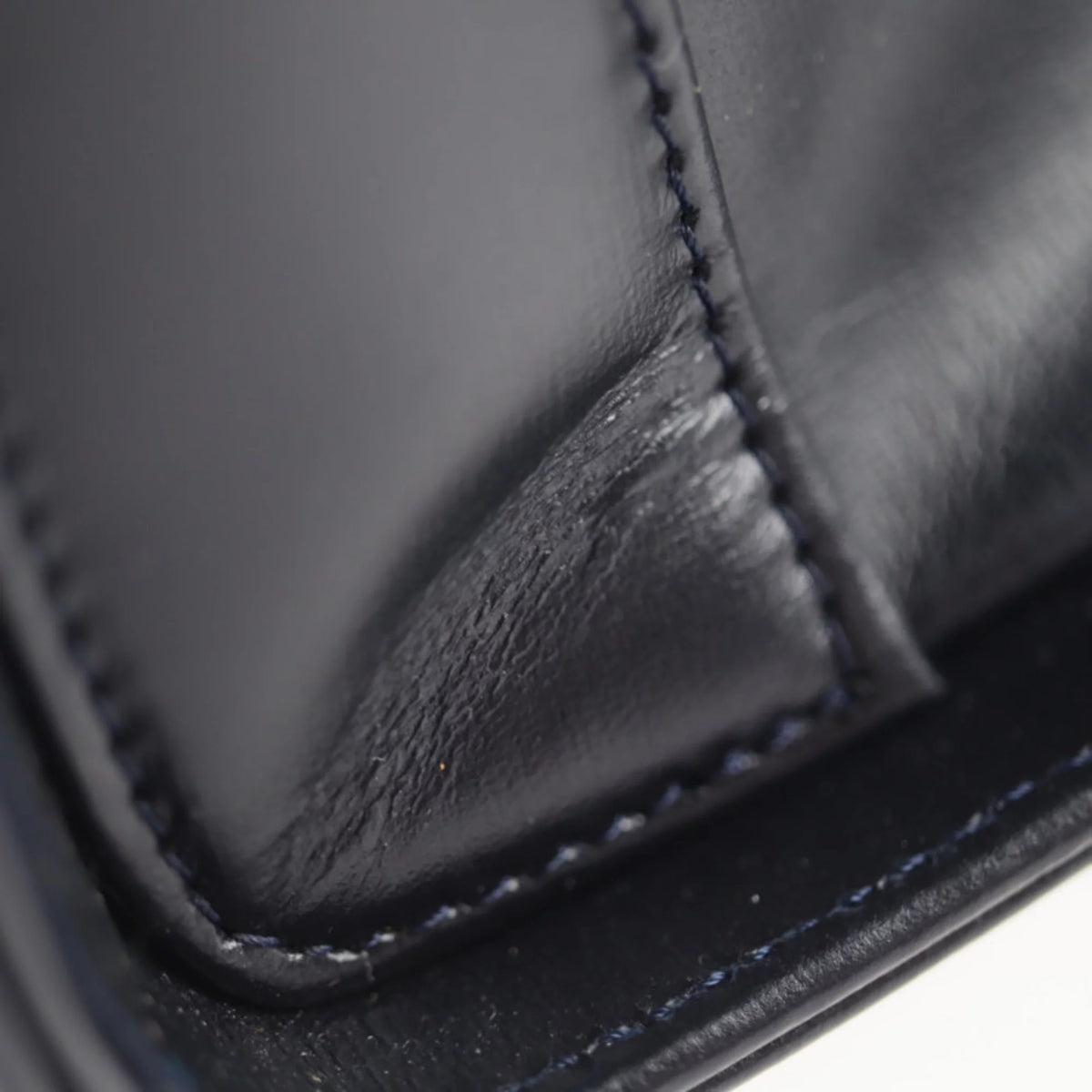 Previously Owned CARTIER Cartier sapphire line handbag calf dark navy mini bag (Good)