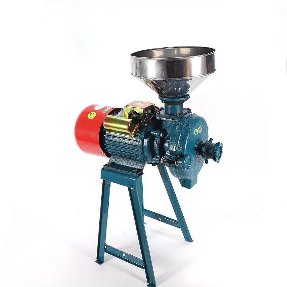 ZhdnBhnos 2200W 220V Electric Grain Flour Grinder Mill Commercial Heavy Duty Corn Wheat Cereal Dry Feed Grinder Pulverizer Machine w/ Funnel 1400r/Min