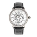 Heritor Automatic Mattias Leather-Band Watch W/Date - Silver