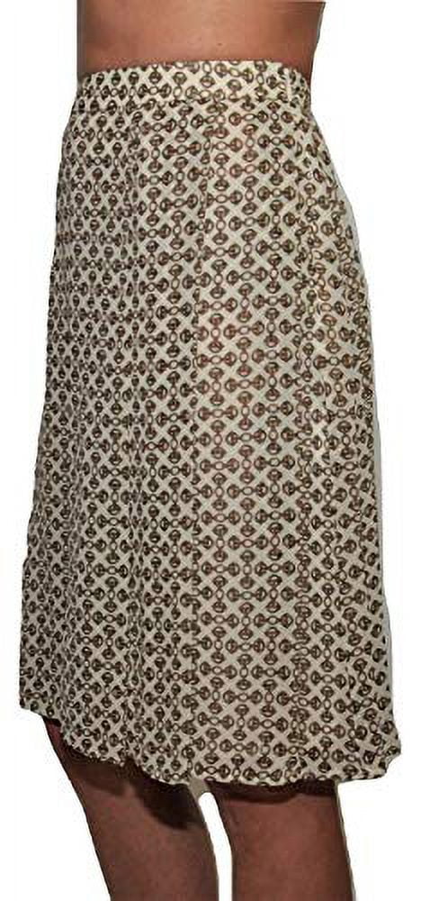 Tory Burch Chain Print Pleated Skirt Silk Chiffon, Harvest Chains, 12