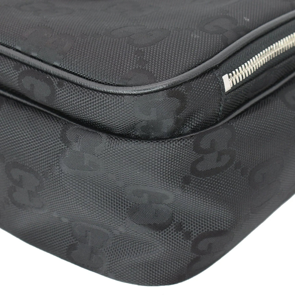 Used GUCCI Off The Grid GG Monogram Nylon Shoulder Bag Black 625858