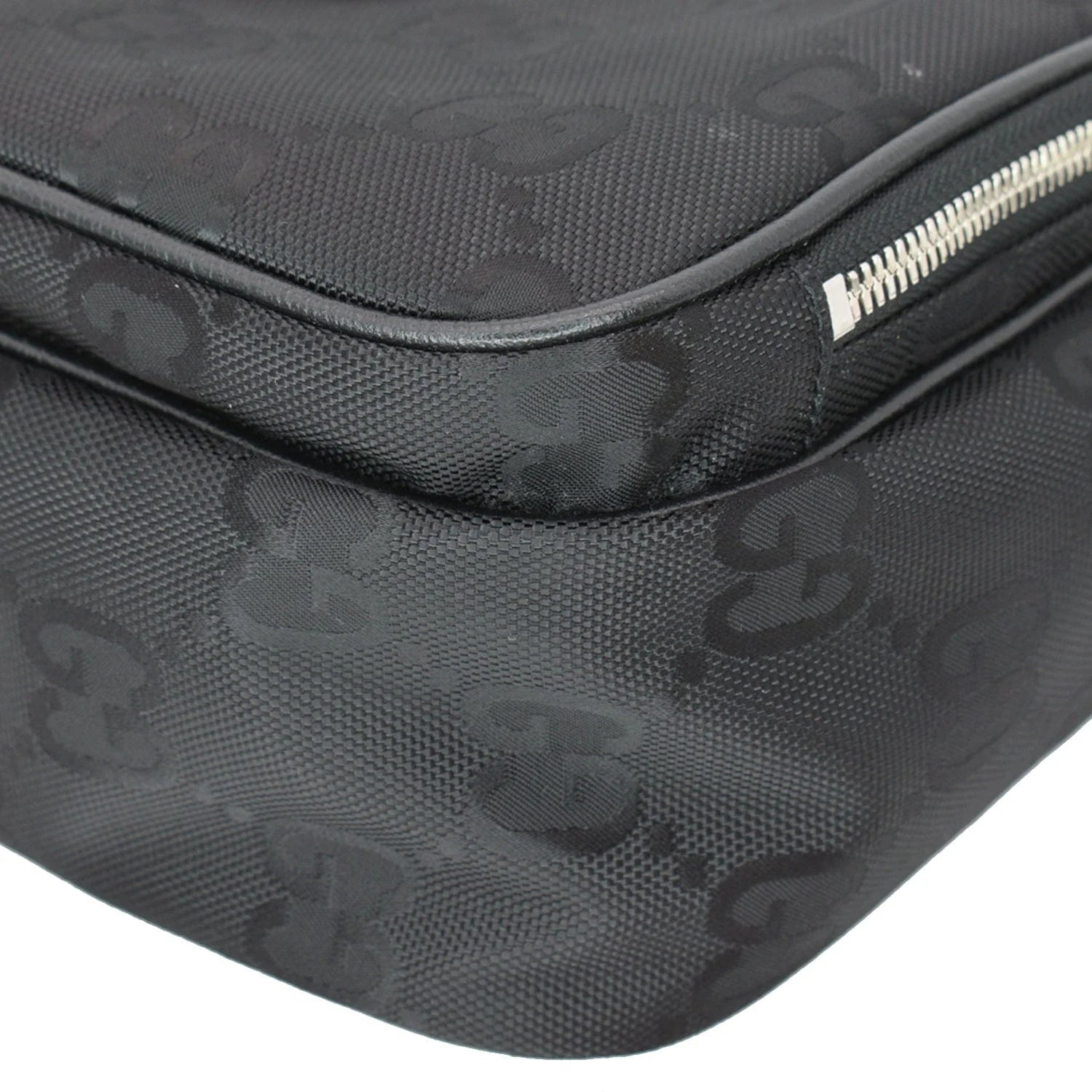 Used GUCCI Off The Grid GG Monogram Nylon Shoulder Bag Black 625858