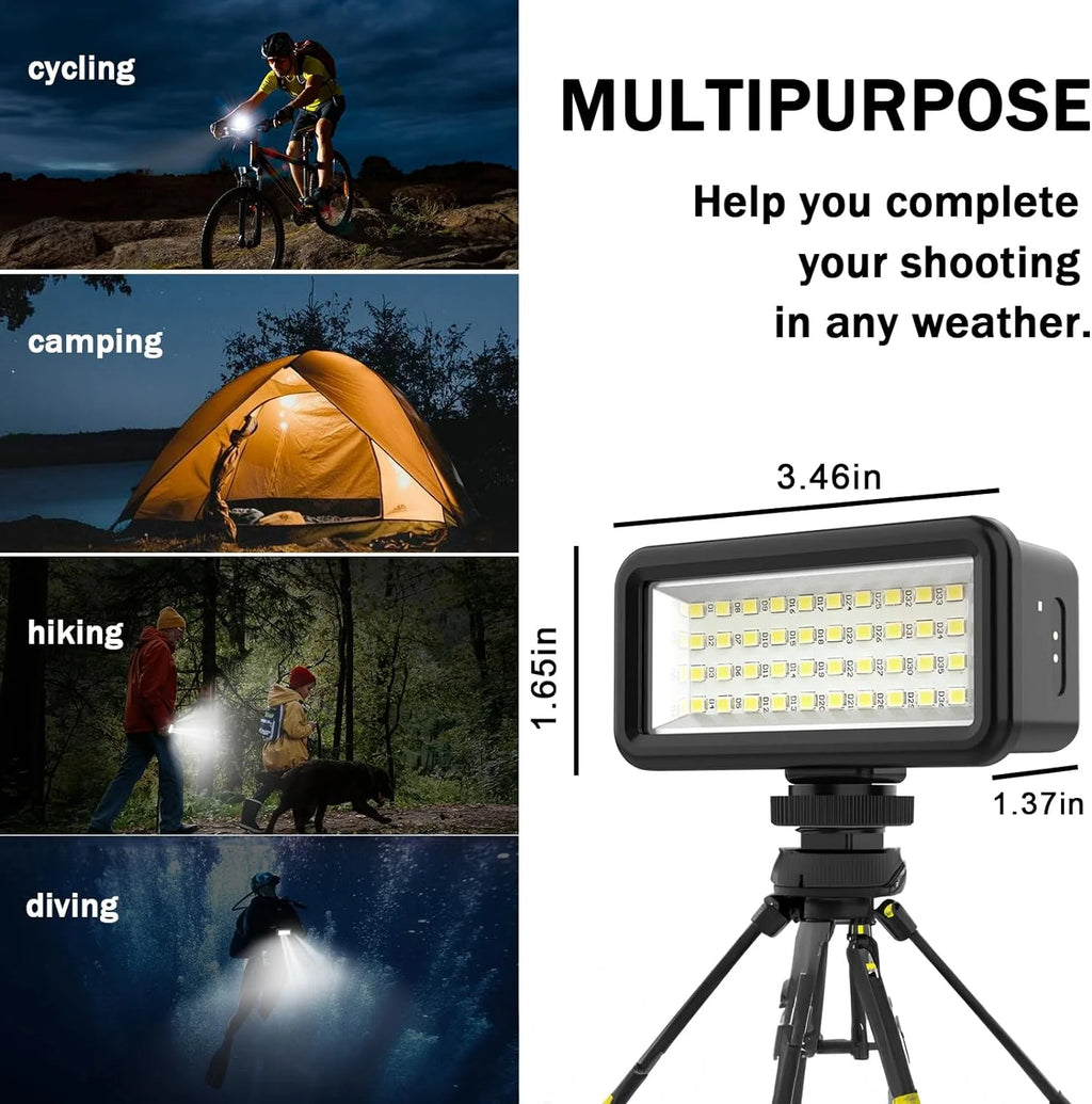 SupMaka Dive Lights Scuba Diving Lights High Power Waterproof Video Light, Dimmable Underwater Lights IPX8 Scuba