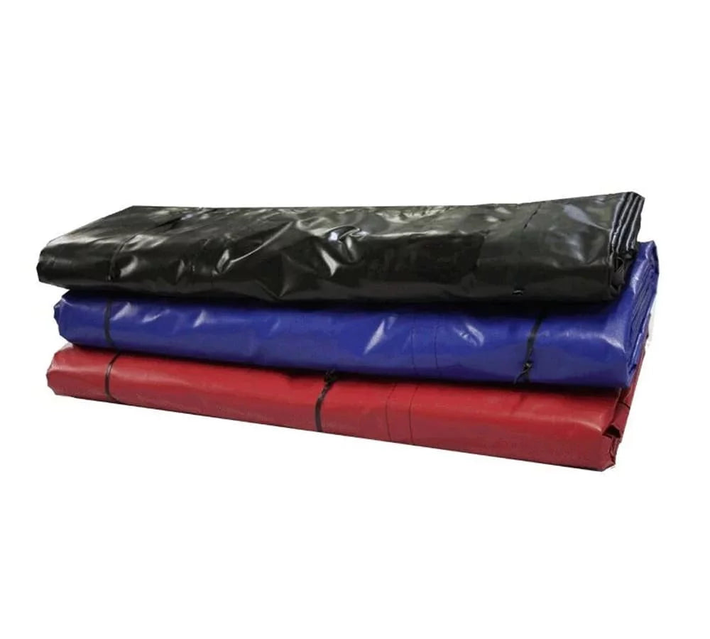 24' x 18' Black Metal Tarp for Heavy Duty Truck Cargo - 14 Oz Vinly Lightweight Flatbed Tarps with 8' Drop - Waterproof Tarp for Trailers to Protect Cargo from Wind, Rain, Snow and Sun