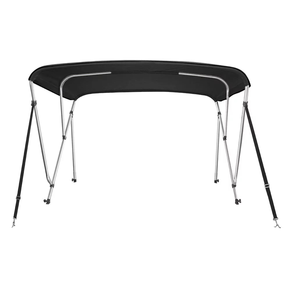 Bimini Top Boat Cover 46" High 3 Bow 79"-84" Wide 6' L Solution Dye BLACK