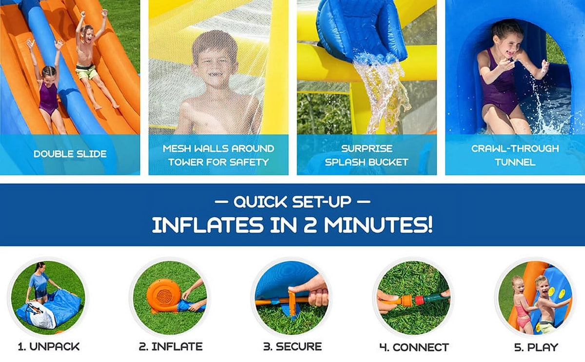 H2OGO! Maui Mountain Kids Inflatable Water Park 23' 4" Long