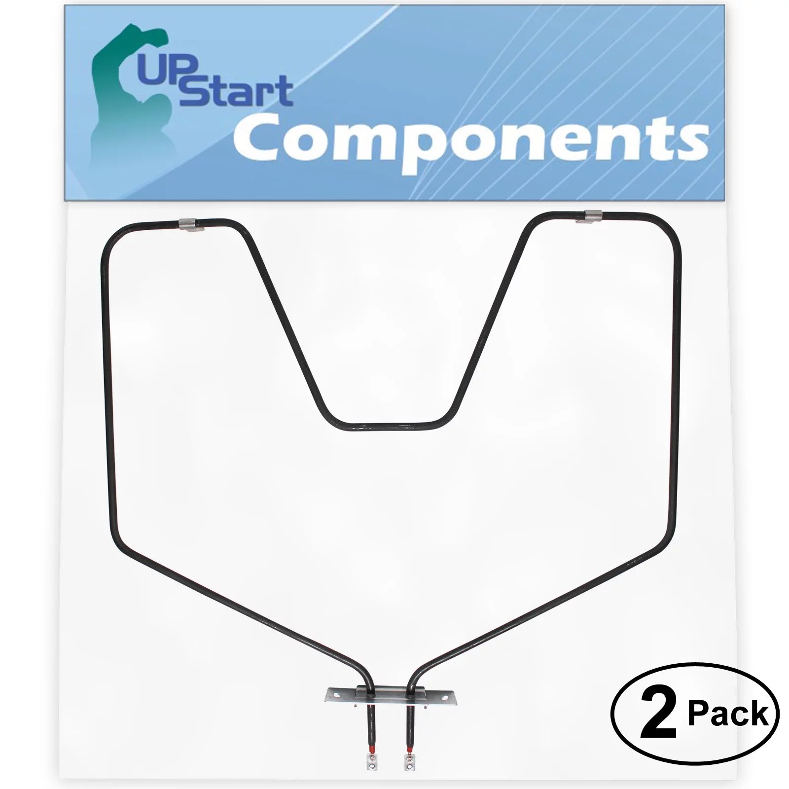 2-Pack Replacement for General Electric RC777*W2 Bake Element - Compatible with General Electric WB44X5082 Oven Heating Element