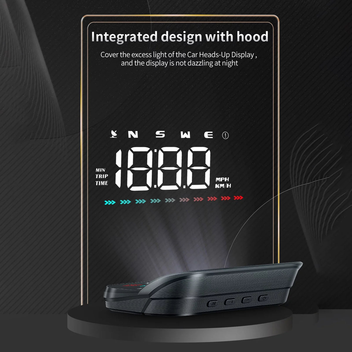 Pinnaco Heads-Up Display Digital Speedometer for Car GPS Speedometer with Overspeed Alarm