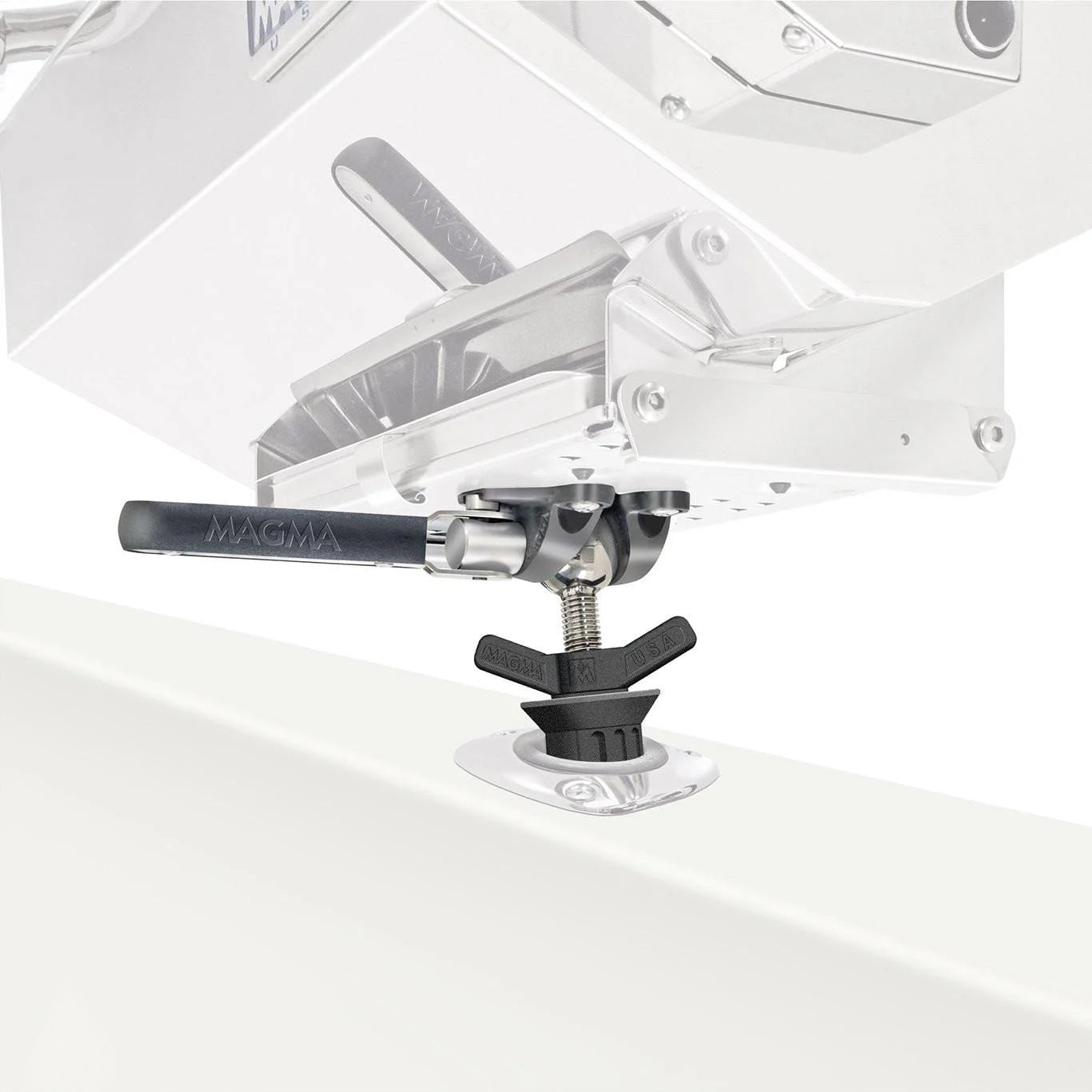 Magma Powr Grip LeveLock Double Locking Fish Rod Holder Mount for Rectangular Grills - T10-375