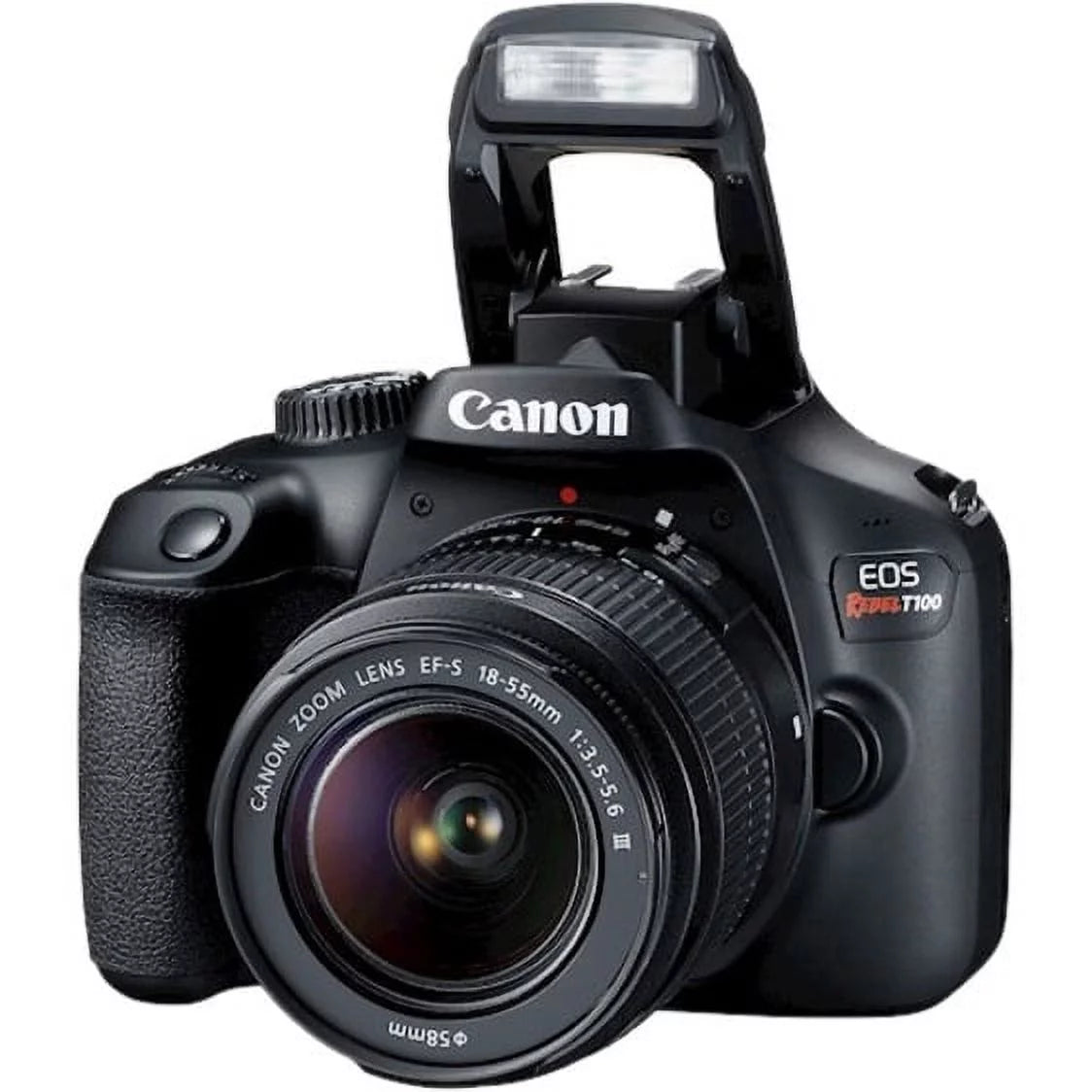Canon EOS Rebel T100 18 Megapixel Digital SLR Camera with Lens, 0.71", 2.17", Black