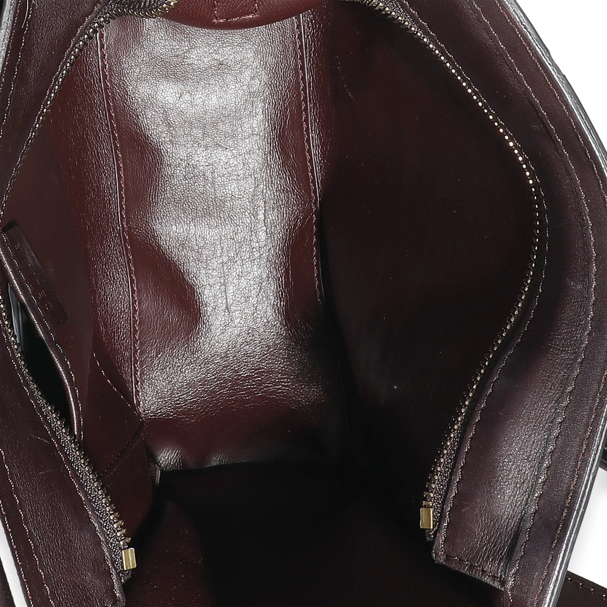 Celine Burgundy Beige Brown Tri-Colour Suede Leather Nano Luggage Secondhand