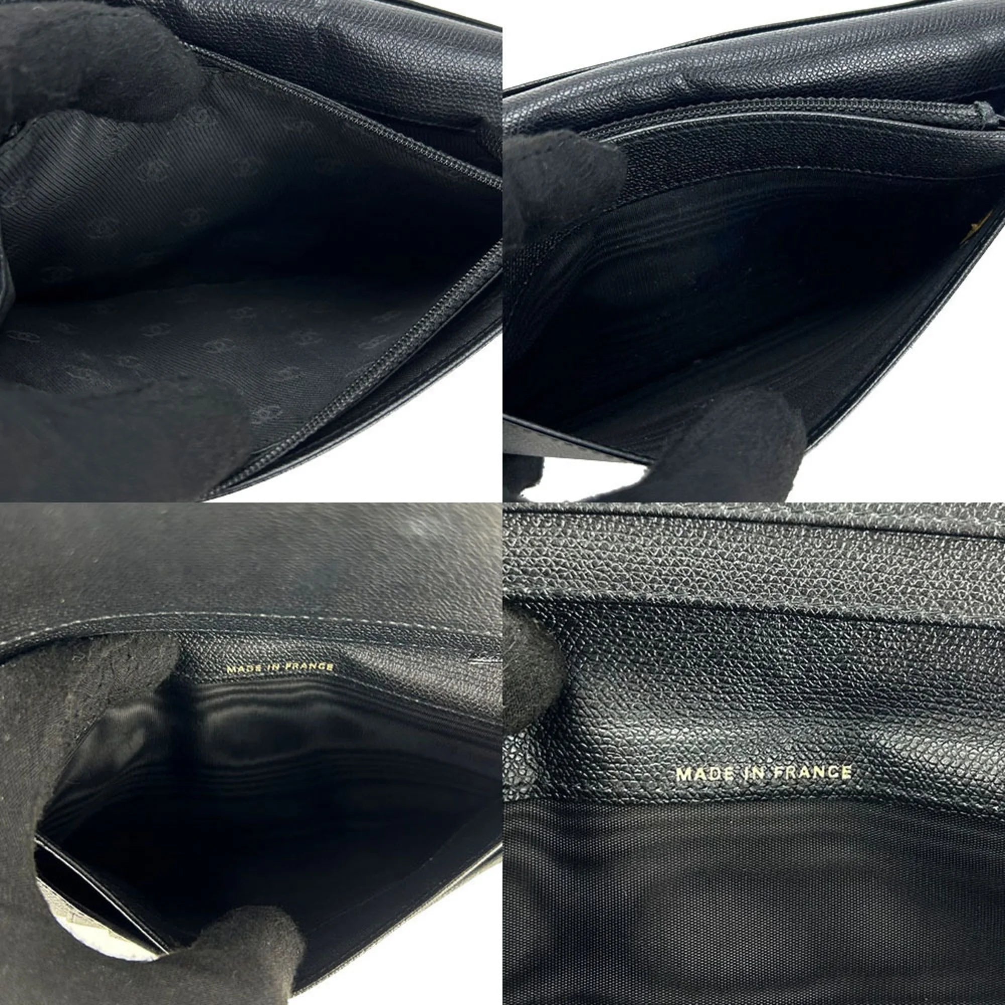 Secondhand CHANEL bifold long wallet A20904 1 Coco button black leather accessories ladies coco (Good)