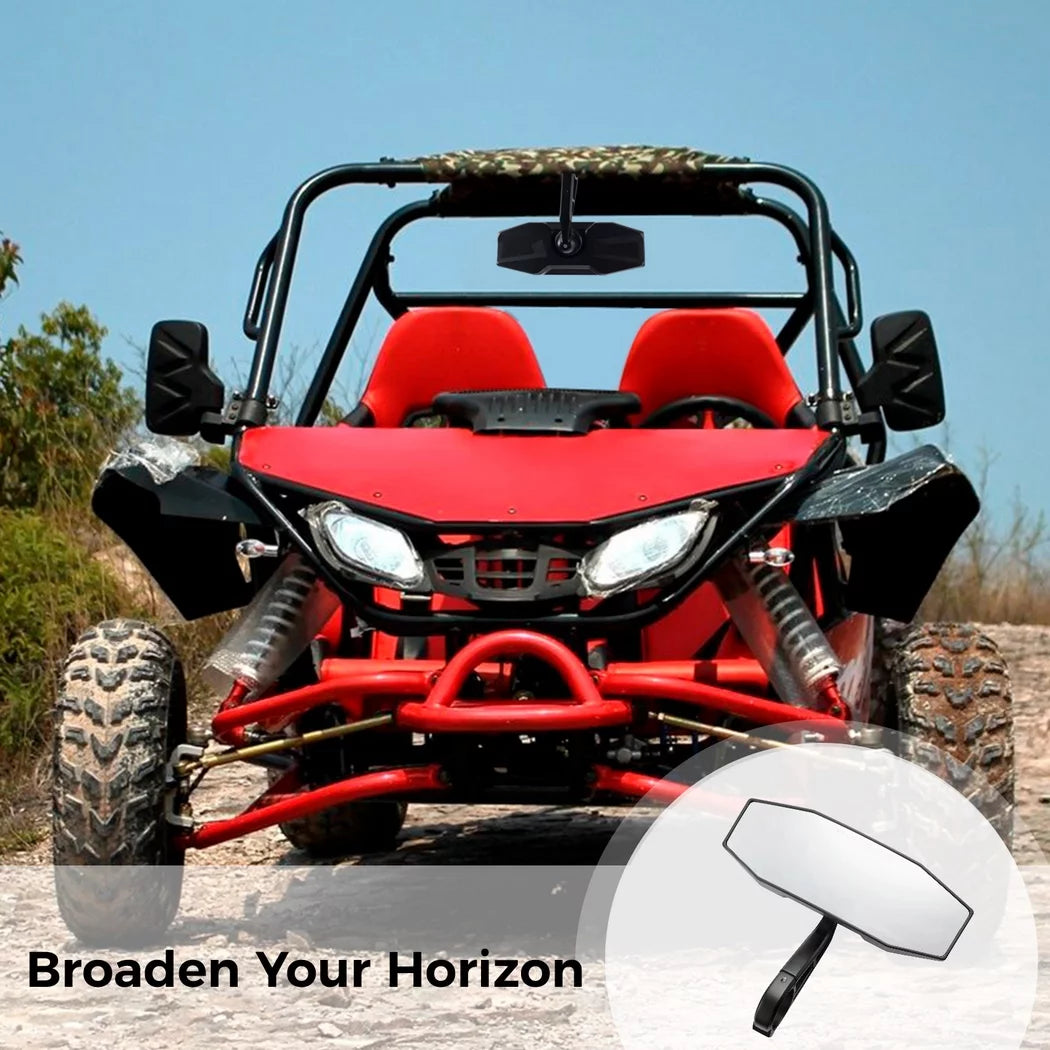 Rear View Center Mirror, 10" Ultra Clear SXS UTV Rear View Mirror, Adjustable Panoramic UTV Rear-view Mirror Fit for 1.75" Roll Bar