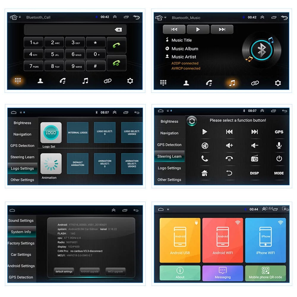 kydely  10 Inch On-Board Android 9.1 GPS Wifi Dual Din Touch Screen Player Navigation