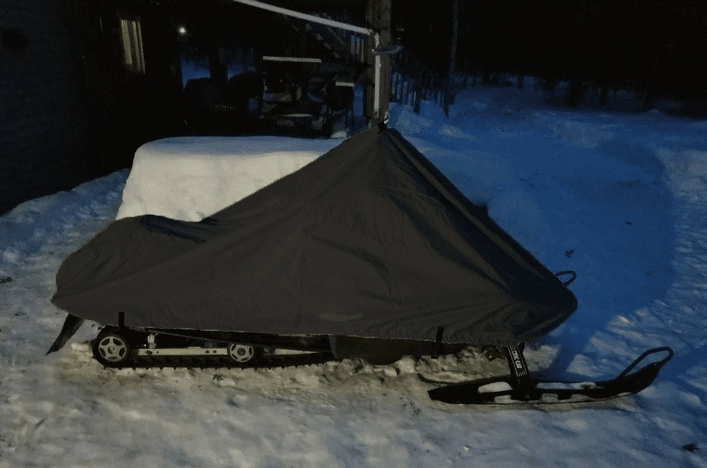 200 Denier Storage Snowmobile Cover Compatible for the 2014-2015 Ski Doo Bombardier Model GSX SE E-TEC 800R Snowmachine Sled. All Black.